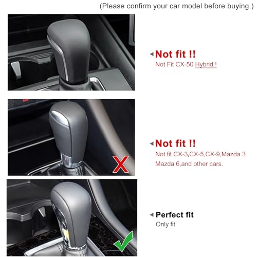 Compatible with Mazda 3 CX-30 CX-50 Accessories Sporty Car Gears Gear Panel Gear Shift Knob Cover Trim Cap Interior Decoration Sticker -Carbon Fiber Style