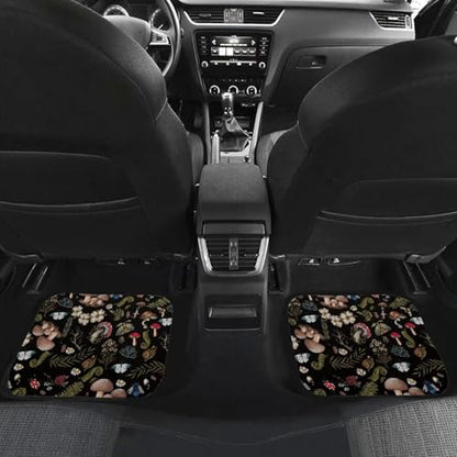 Mushroom Flower Universal Car Front Rear Floor Foot Mats Anti-Slip Car Mat Full Set of 4 Pieces Carpet All Weather Protection Fit for SUV,Vans,sedans, Trucks - color: Mushroom Flower Forest