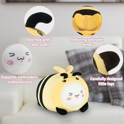Kids Travel Pillow - 2-in-1 Deformable Kids Neck Pillow for Traveling, Soft U-Shaped Pillow with Adorable Animal Design, Comfy Sleep and Play, Ideal for Airplane Traveling - Yellow Bee - size: Yellow Bee