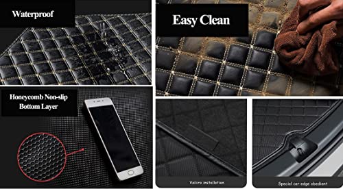 ZYCHUANGYING Car Trunk Mat Compatible with Porsche MacanElectric 2024 2025 Cargo Mat Custom Fit All-Weather Trunk Cover Dog Liner Beige - color: Beige, size: MacanElectric Trunk Mat
