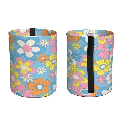Retro Flowers Car Trash Can Small Portable Car Garbage Bag for Back Front Seat RV's Camping Accessories - color: Retro Flowers