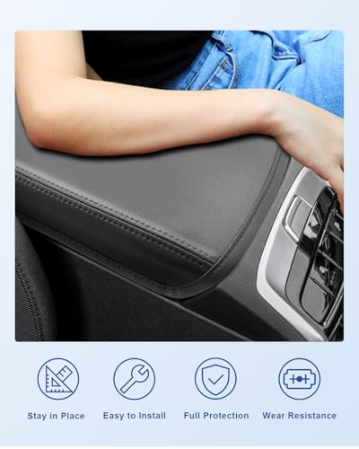CDEFG Compatible with 2024 Hyundai Santa Cruz Tucson Center Console Cover for 2022-2024 Santa Cruz Accessories Armrest Cover Tucson Middle Console Pad Arm Rest Cushion - color: Leather for 2022-2024 Santa Cruz