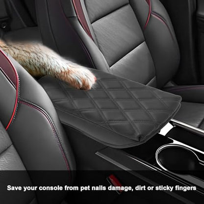 SXCY for 2025 2026 Chevy Equinox Accessories 2025 2026 Equinox Armrest Cover Center Console Cover 2026 Equinox Console Cover 2025 2026 Equinox Middle Console Cover (Adding Pad 2-Line Rhombus Style) - color: 2025 2026 Equinox Armrest Pad