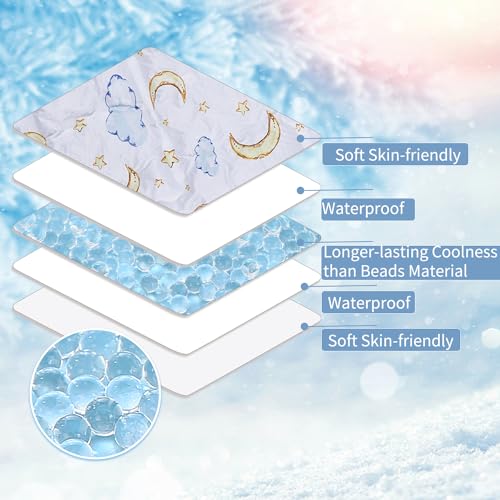 Miracle Baby Gel Car Seat Cooling Pad, Baby Stroller Ice Cooler Mat Summer Cooling Seat Liner for Babies(1 Pack) - color: Moon