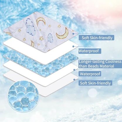 Miracle Baby Gel Car Seat Cooling Pad, Baby Stroller Ice Cooler Mat Summer Cooling Seat Liner for Babies(1 Pack) - color: Moon