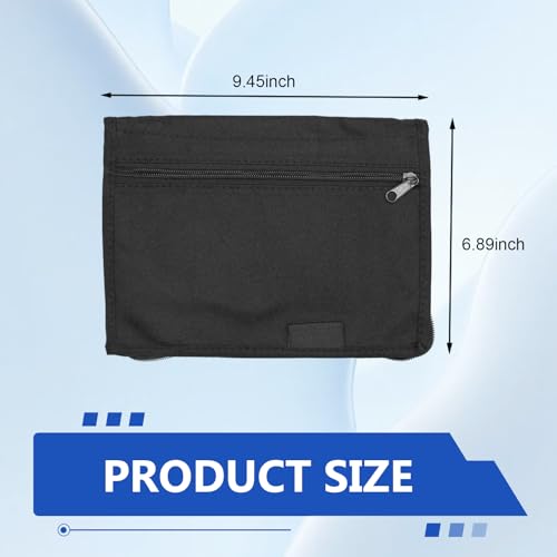 Glove Box Compartment Organizer, Car Registration and Insurance Holder, Oxford Cloth Multi-Pocket Portable Document Case with Smooth Zipper for Auto License Card (Black)
