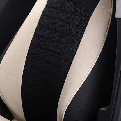 AUTOYOUTH Car Seat Covers - Bucket Seat Cover Seat Achieve The Perfect Combination of Style and Protection with Universal Fit Seat Covers for Sedan, Truck, SUV(Black Beige)… - color: Black & Beige