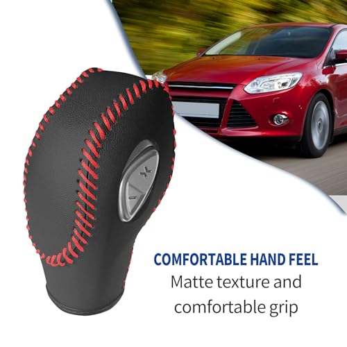 EATAKWARD PU Carbon Fiber Car Gear Shift Knob Cover - Fit for Ford Focus 2012-2016 & Fiesta 2014-2016 / Fusion S & SE 2013-2016 - style: Type A