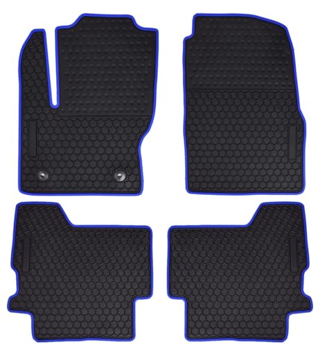 Car Floor Mats Custom Fit for 2013-2019 Ford Escape / 2013-2018 Ford C-Max Odorless Washable Heavy Duty Rubber (All Weather) Floor Liners Blue - color: Blue, size: Escape :2013-2019 (Type 1)