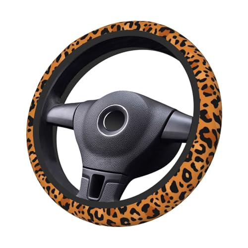 Animal Leopard Print Cheetah Steering Wheel Cover, Non-Slip Breathable Neoprene Steering Wheel Covers, Women Car Accessories Universal 15 Inch Fit Auto, Suvs, Truck - color: Animal Leopard
