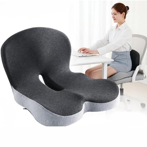 Orthopedic Cushion for Office Chair and Car, Memory Foam Seat Cushion with Lumbar Support Pillow, Instant Relieve Pressure on Back, Hips, Tailbone, Improves Sitting Posture (1, Mixed Colors) - color: Mixed Colors