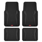 Rubbermaid Car Floor Mats Full Set, Premium Heavy Duty All-Weather Car Mats– Rugged Rubber with Brushed Aluminum Inserts, Universal Trim-to-Fit, Anti-Slip Backing for Cars, SUVs, Trucks & Vans - Black - color: Black