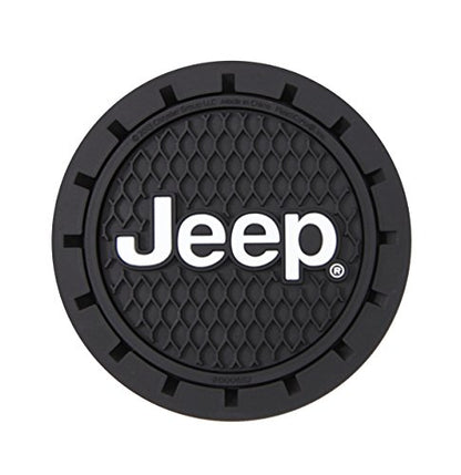 Plasticolor 000652R01 Jeep Logo Auto Car Truck SUV Cup Holder Coaster 2-Pack , Black