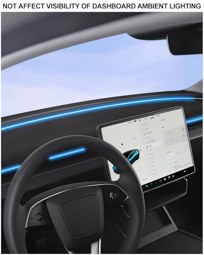 for Tesla Dashboard Cover Mat Model Y Refreshed Juniper Accessories 2025 2026 Interior Dash Mat Pad Anti-Glare & Sun Protection Center Console Model Y Suede Dash Vent Covers Black