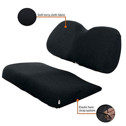 Classic Accessories Fairway Terry Cloth Golf Cart Seat Cover, Black - color: Black