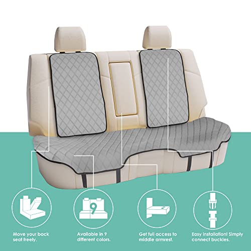 FH Group Neosupreme Automotive Seat Cushions - Universal Fit, Rear Car Seat Cushion With Non-Slip Silicone Backing for SUV, Sedan, Van - Gray - color: Gray, style: Rear Bench