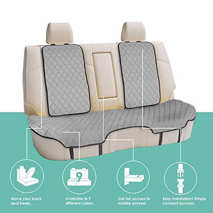 FH Group Neosupreme Automotive Seat Cushions - Universal Fit, Rear Car Seat Cushion With Non-Slip Silicone Backing for SUV, Sedan, Van - Gray - color: Gray, style: Rear Bench