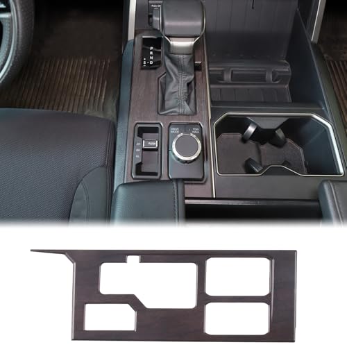 Aunginsy Central Control Gear Shift Panel Trim Cover Compatible with Toyota Tundra/Sequoia 2022-2026, Car Gear Shifter Console Anti-Scratch Panel Frame Decorative Sticker Protection ABS Accessories - color: Oak Grain Pattern, size: With 4WD
