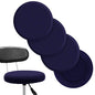 Tatuo Round Bar Stool Seat Covers Washable Stool Cushion Slipcover Elastic Bar Chair Covers for 14-17 Inch Chair (Navy Blue, 4 Pieces) - color: Navy Blue