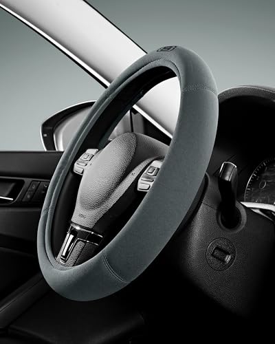 Skechers Steering Wheel Cover, Memory Foam Car Steering Wheel Covers,14.5-15inch Anti-Slip Safety Comfortable Design Universal Men Women Fits for 95% Truck,SUV,Cars(Grey) - color: Grey