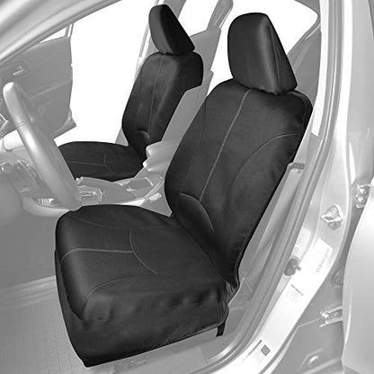 Motor Trend SpillGuard Waterproof Car Seat Covers, Front and Rear Full Set (Gray Stitch) – Neoprene Seat Protectors with Extended Bench Side Coverage for Auto, Truck, Van, and SUV - color: Gray Stitching