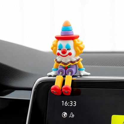 2pcs Circus Clown Cute Car Dashboard Decorations Auto Vent Decoration Accessories,Automotive Interior Decoration Gifts for Men/Women