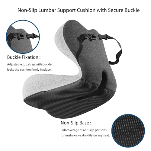 StarAneer Ultimate L-Shaped Truck Driver Seat Cushion - Ergonomic Memory Foam Back & Tailbone Support - Breathable Cool-Mesh Pressure Relief Pad for Office Chairs, Semi-Trucks, & Long-Haul Driving