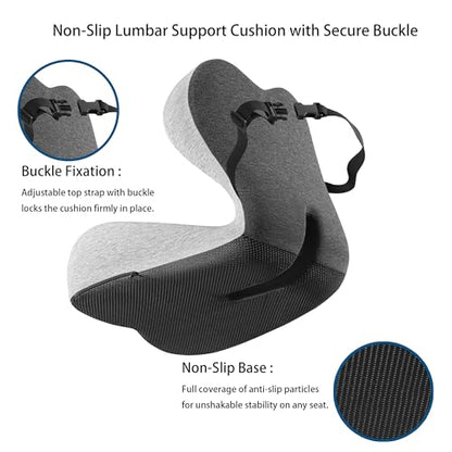 StarAneer Ultimate L-Shaped Truck Driver Seat Cushion - Ergonomic Memory Foam Back & Tailbone Support - Breathable Cool-Mesh Pressure Relief Pad for Office Chairs, Semi-Trucks, & Long-Haul Driving