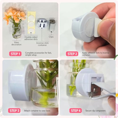 4 Pack Flowers Car Vent Clips, Cute Daisy Plants Vase Air Conditioning Outlet Clip with Fragrance Pads, Charm Scent Perfume Automotive Interior Decorations for Women