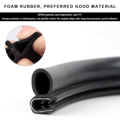 4PCS Car Door Edge Guards, Rubber Sealing Sealed Strip Auto Door Buffer Protector with Side Bulb, Automotive Weather Stripping Edge Trim Seal Strips for Car Truck Boat Camper