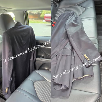 Car Headrest Coat Hanger, Universal Vehicle Back Seat Clothes Hook, Chrome Stainless Steel, Garment Holder for Auto Interior