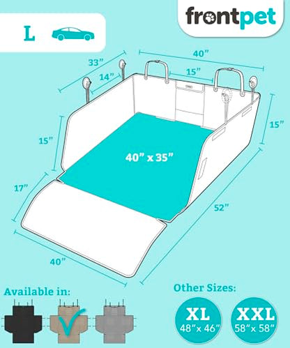 SUV Cargo Liner for Dogs - Water-Resistant Pet Trunk Cargo Cover Mat for SUVs and Sedans with Bumper Flap Protector, Trunk Cover, Non-Slip Liner, (35" X 40") Upgraded 2025 - color: Tan