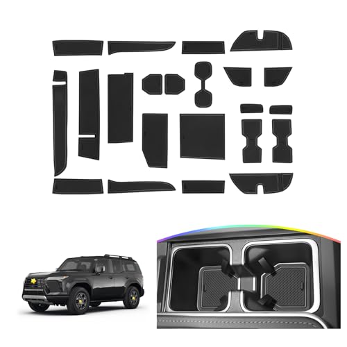 SKTU Door Slot Mat for 2024 2025 2026 Lexus GX550 Accessories Door Groove Gate Pad 22Pcs Fit 2024 2025 2026 Lexus GX550 Door Compartment Cup Console Liners 2024 2025 2026 GX550 Floor Liners (Black) - color: for 2024-2026 GX550 Black