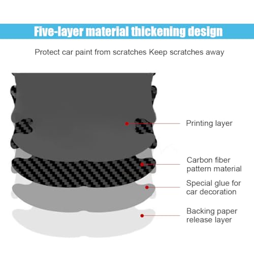 8PCS Car Door Handle Scratch Protectors, Carbon Fiber Car Door Handle Bowl Sticker, Universal Auto Doors Handles Paint Guard Cover, Doors Handles Cup Protective Film for Cars (Black)