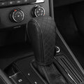 Gear Shift Knob Cover PU Leather Car Stick Shift Knob Cover Universal Fit for Most Cars, Non-Slip Gear Shifter Protector, Stylish Gear Shift Hoodie (Black) - color: Black
