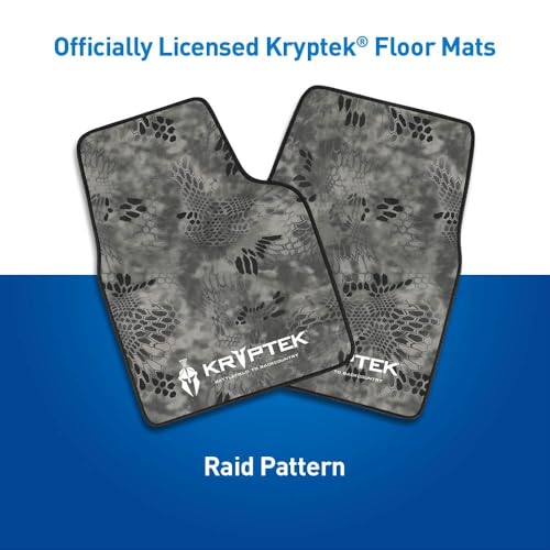 Coverking Universal Car Floor Mats Set of 2 (Front Driver and Passenger) Kryptek Raid Camo - All-Weather Protection for Mud, Dirt, Rain, Spills, Non-Slip Backing, Fits Cars Trucks SUVs Jeeps - style: Kryptek Raid