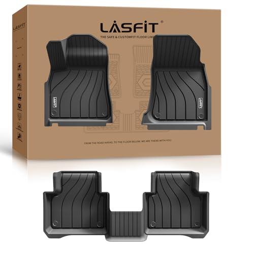 LASFIT Floor Mats for 2019-2026 Porsche Cayenne, 3D Laser-Measured Custom Fit All Weather TPE Floor Liners, Front & Rear Rows, Black - size: 2019-2026 | For Porsche Cayenne | Floor Mats
