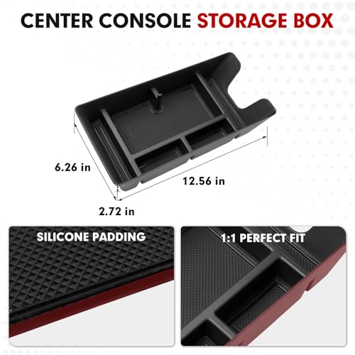 Autorder Center Console Organizer for 2025-2026 Toyota Camry Accessories Armrest Storage Box Secondary Insert Tray with Anti-Slip Mat