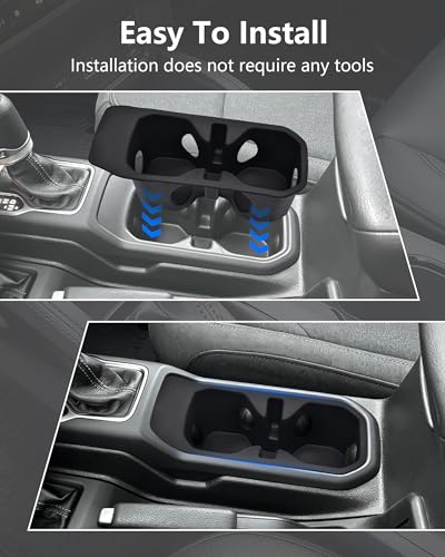 Cup Holder Inserts for Jeep Wrangler JL JLU 4xe & Gladiator JT 2018-2025, Non-Slip TPE Cup Holder Liners & Center Console Inserts, Interior Accessories Protect Against Spills, Scratches and Rattles - size: For Wrangler/Gladiator 2018-2025