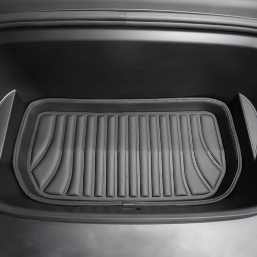 SUPER LINER 6-Piece Floor Mats & Cargo Liners Compatible with Tesla Model Y 2020-2024 5-Seat, 5D Laser Measured All-Weather Floor Liners with Trunk Frunk Mats & Door Sill Threshold Guards, Black - size: 6 PCS Compatible with Model Y 5-Seat | Large
