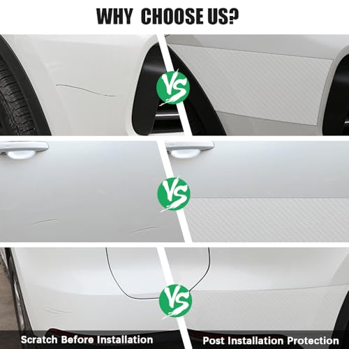 Car Door Edge Trim,Universal Door Sill Protector,Transparent Carbon Fiber Front/Rear Bumper Guard,Automotive Scratch Cover Strip Sticker(1.97" x33FT,White Carbon Fiber) - color: White Carbon Fiber-1.97"x33ft