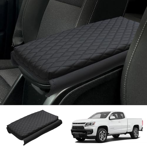 Sze Center Console Cover for Chevrolet Colorado/GMC Canyon 2015-2022, Car Armrest Storage Mat, PU Leather Arm Rest Pad, Console Box Cover,Center Console Cushion - color: Chevrolet Colorado 4WD