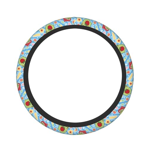 Happy Frog Elastic Steering Wheel Cover Non-Slip Breathable Steering Wheel Protector Fit Auto, SUVs, Truck - color: Happy Frog