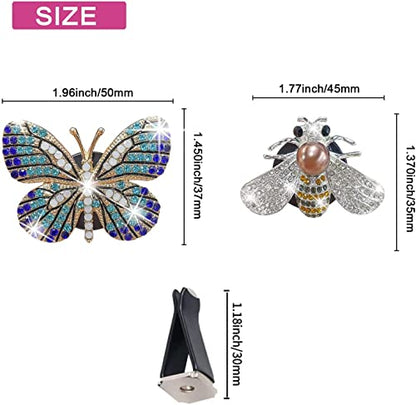 Bling Butterfly Air Vent Clips, 4 Pcs Crystal Bee Car Fresheners, Diffuser Vent Clip, Diamond Decoration, Cute Interior Decor, Bling Accessories for Women