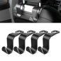 Car Seat Back Hook, Car Headrest Hook, Car Accessories for Interior, 4 Pack Plastic Black Hook, Suitable for Handbags, Shopping Bags, Clothes, Portable Tool Box