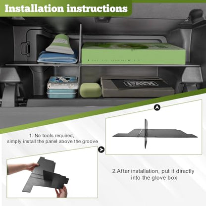 Glove Box Organizer Compatible with 2024 2025 2026 Toyota Tacoma (4th Gen Tacoma) Interior Accessories Compartment Insert Tray Center Console Storage Shifter Divider, Black