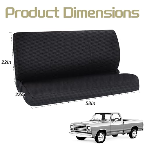 Jokuye Heavy Duty Universal Bench Seat Covers for Ford for Chevrolet for Dodge Full Size Pickup Trucks with Storage Pockets - Black - color: Black, size: Sandwich mesh