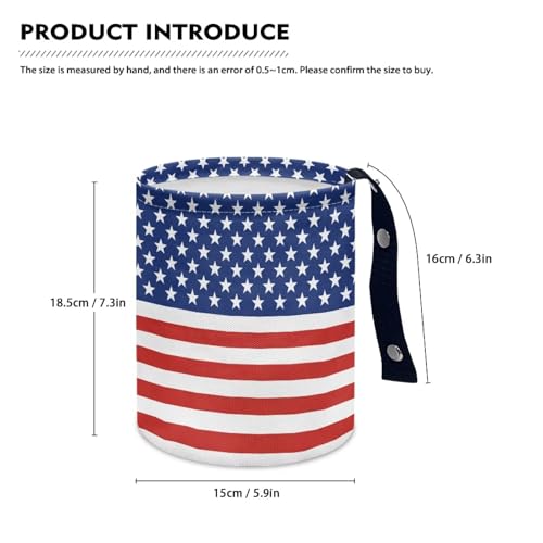 America Flag Star Stripes Multifunctional Console Basket Rubbish Bin Portable Car Waste Basket Container Waterproof Auto Storage Box Travel Accessories - color: America Flag Star Stripes