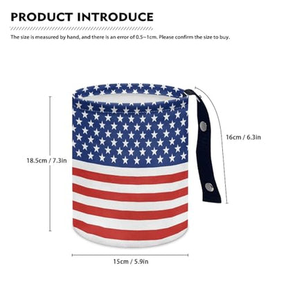 America Flag Star Stripes Multifunctional Console Basket Rubbish Bin Portable Car Waste Basket Container Waterproof Auto Storage Box Travel Accessories - color: America Flag Star Stripes