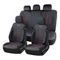 Coverado Full Set Leather Car Seat Covers, Crafted with Full Leather Construction and Carbon Fibre Weave Universal Fit for Most Cars SUV Trucks(Redline - color: RedLine, size: FullSet